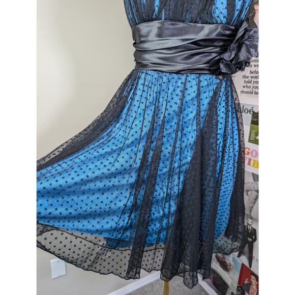 Y2k Blue Tulle Dress - Picture 3 of 4
